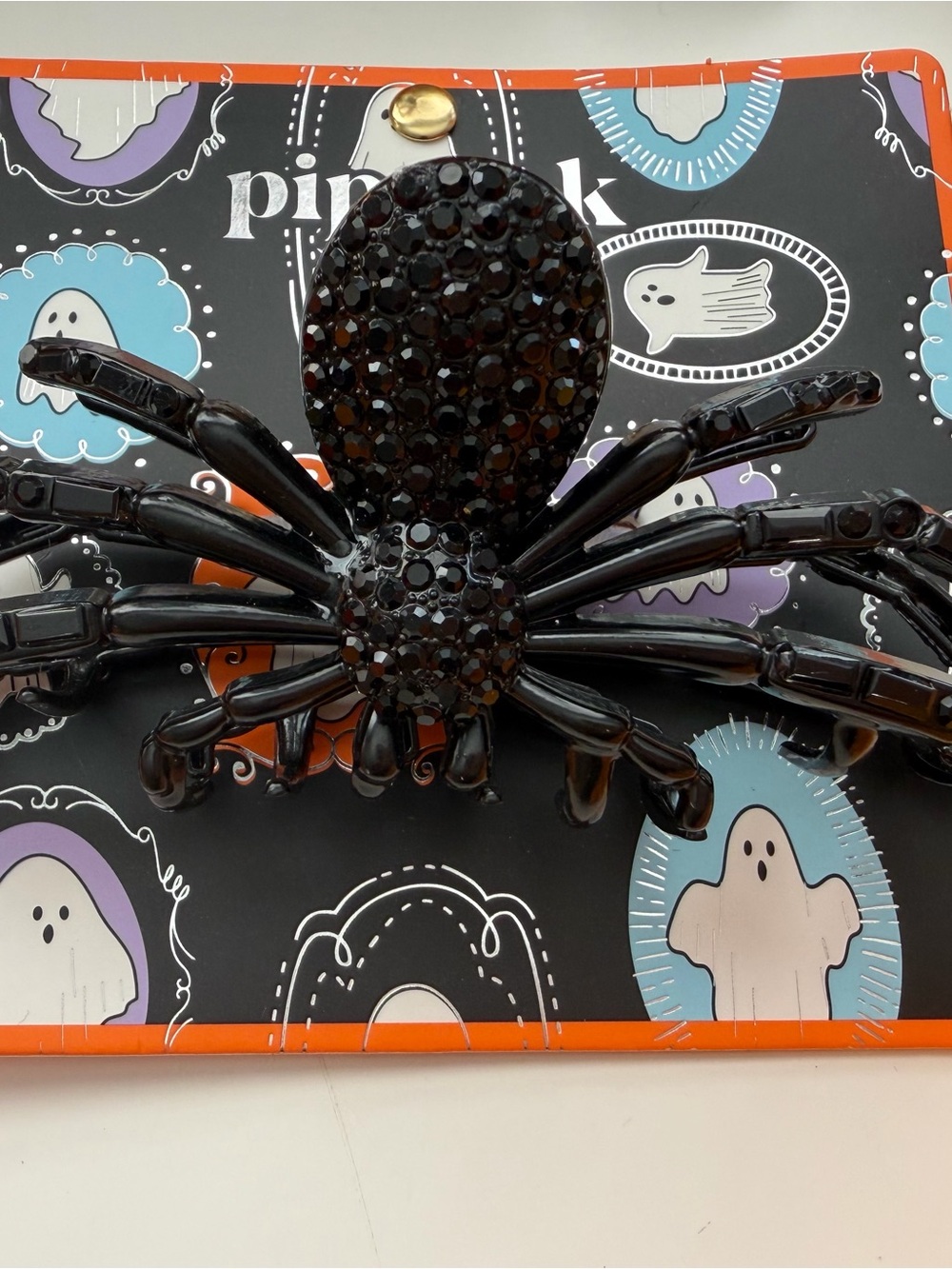 Black Gem Spider Hair Clip